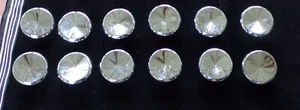 Vintage Chrome MCM Style Round Concave Cabinet Drawer Pull Knobs Set Of 12 pcs - Picture 1 of 11
