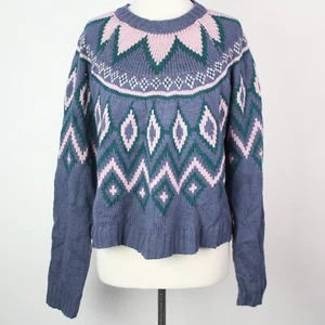 True Craft Womens XL Intarsia Crew Neck Sweater - Picture 1 of 4