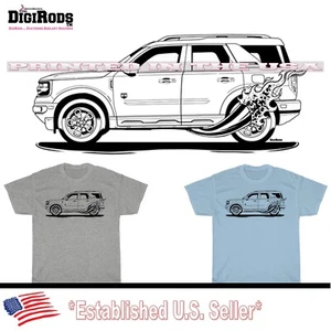Ford Bronco 2021 neues Modell LKW Rennrohr DigiRods Cartoon Auto T-Shirt  - Bild 1 von 6
