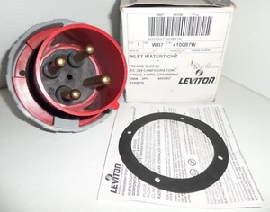 ⭐NEW IN BOX⭐LEVITON 4100B7W 100-Amp REVERSE SERVICE RECEPTACLE HBL4100B7W 480V - Picture 1 of 15