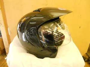 TOTALMENTE NUEVO EN CAJA SHIRO CARA ABIERTA VISERA ABATIBLE CASCO DE CHOQUE Talla M Med £49.99 solamente - Imagen 1 de 2