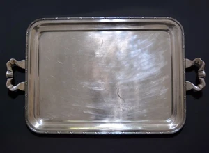VTG ARPLAT Argentina 1000 Silver Plated LG Ornate Handled Heavy Serving Tray 24" - Bild 1 von 13