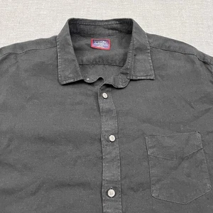 Untuckit Shirt Mens 2XL Black Button Up Linen Long Sleeve Relaxed Wrinkle Free - Picture 1 of 8