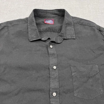 Untuckit Shirt Mens 2XL Black Button Up Linen Long Sleeve Relaxed Wrinkle Free - Image 1 of 4