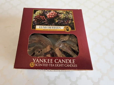 Yankee Candle Lush Berry Retired Scent 12 Tea Light Candles New In Box - Image 1 of 4