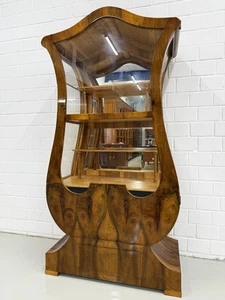 Vitrine Biedermeier Nussbaum Handpoliert Lyra Spitzenmöbel - Bild 1 von 8