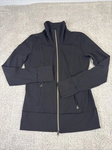 Lululemon Damengröße 8 tägliche Yoga-Jacke schwarz Stretch Reißverschluss Training durchgehender Reißverschluss - Bild 1 von 9