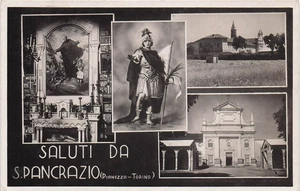 2313) CARTOLINA SALUTI SAN PANCRAZIO PIANEZZA VEDUTE VIAGGIATA TORINO - Imagen 1 de 2