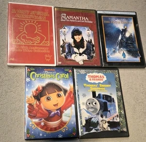 Lot Christmas DVD American Girl\Dora Christmas Carol\Polar Express\Thomas Snowy - Imagen 1 de 2