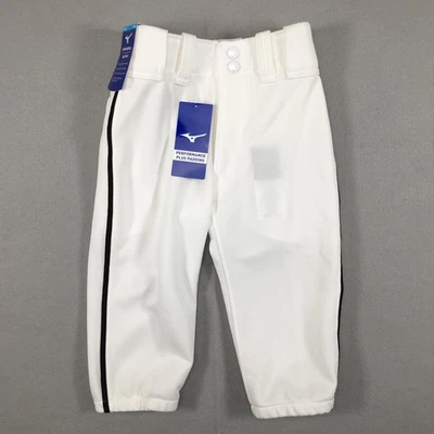 Pantalones Cortos de Béisbol Juvenil Mizuno Pequeños YS Blanco Negro Piped Performance Plus Foto 1 de 4