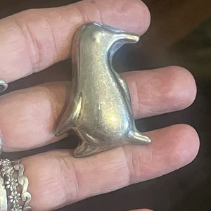 VINTAGE signierte massive Sterlingsilber-Brosche aufgeblähter Pinguin Anstecknadel 1,75 Zoll - Bild 1 von 10
