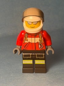 LEGO City Fire Minifig cty0349 - Male Pilot - Scratches/No Cracks