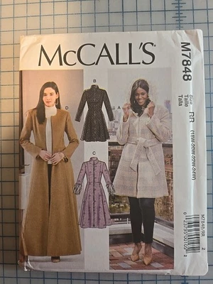 7848 McCALL'S TALLA GRANDE PATRÓN DE ABRIGO 18W-20-22-24W NUEVO sin cortar  Foto 1 de 2