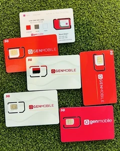 GEN MOBILE Prepaid SIM Card $20 Unlimited Talk, Text, and 4GB Data on T-Mobile - Picture 1 of 2