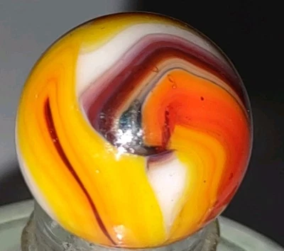 Ll38 -  Sammy Mountain Dave's Winter Playtime Marble  .57"- 2-28-13 - Image 1 of 4