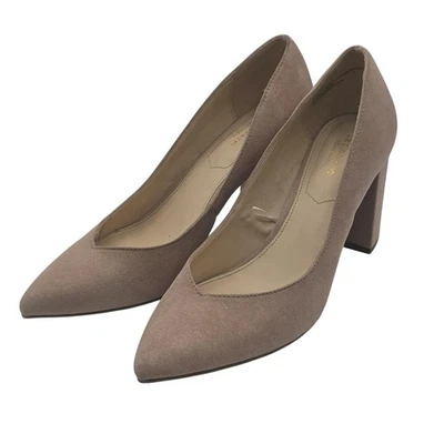 Liz Claiborne Shoes Womens Size 10M Taupe Block Heel Pumps Suede Fabric Haslett - Image 1 of 4