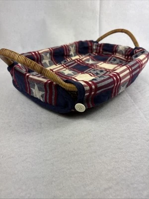 Pampered Chef Woven Selections Rectangle Wicker Serve Basket Casserole Handles + - Image 1 of 4