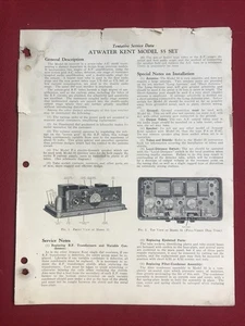 Atwater Kent Radio Tentative Service Data Model 55 Set - Bild 1 von 3