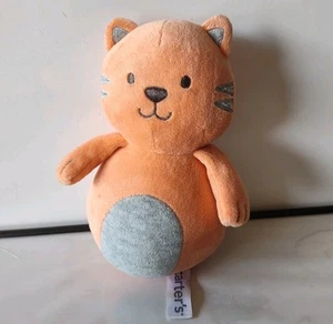 2014 Carters Plush Tabby Cat Wobble Chime Ball Baby Toy Orange 7 Inch - Picture 1 of 5