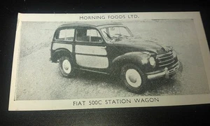 1953 FIAT 500C Station Wagon Orig Cereal Trading Card - Bild 1 von 2