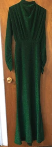 Love and Lemonade Green Glitter Long Gown BodyCon Dress Size S NWT - Picture 1 of 7