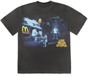 Travis Scott x McDonald's Cactus Jack Live From Utopia T-shirt Black Blue Large - Picture 1 of 5