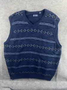 Chaps Chaleco Para Hombre XXL Azul Rayas Tribal Cuello en V Pullover Suéter Chaleco - Imagen 1 de 5