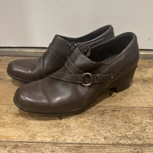 Clarks Collection 15260 Brown Strap Zip Up Booties Women's Size 10m - Picture 1 of 7