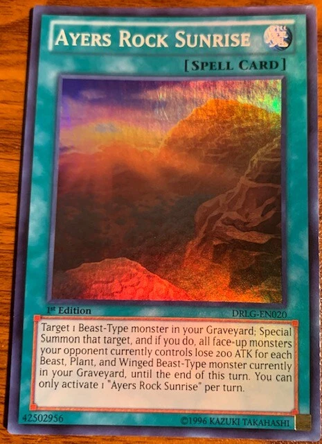 2014 Yu Gi Oh Dragons of Legend 1st Edition Ayers Rock Sunrise #DRLG-EN020 Used - Image 1 of 2