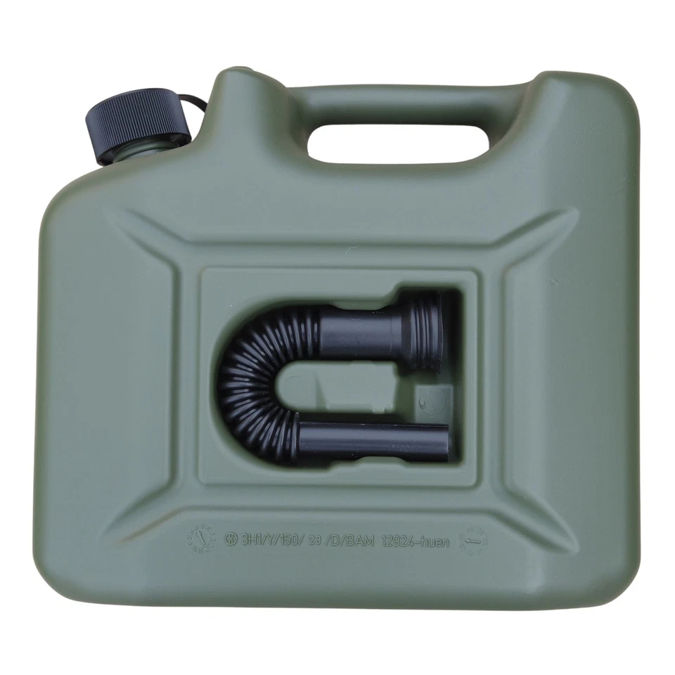 Benzinkanister 10 Liter Inklusive 1 Auslaufrohr Farbe Oliv