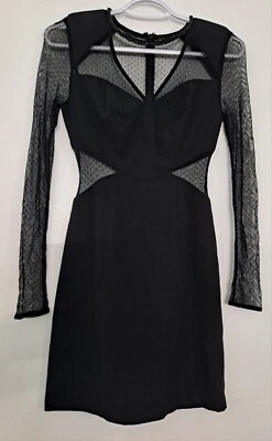 Mini Vestido GUESS Malla Talla Cero Corte Lunares Sexy Punk Años 80 Bodycon Rocker Foto 1 de 4