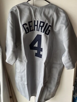 NY YANKEE Custom Throwback Lou Gehrig #4 Gray Men’s XL Jersey NWOT - Image 1 of 3