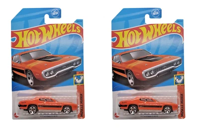 2023 Hot Wheels 1971 Plymouth GTX #166 Orange - Set of 2 - Image 1 of 3