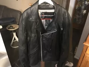 Firstgear Premium Motorcycle Black Genuine Leather Vented Riding Jacket w/ Liner - Foto 1 di 24