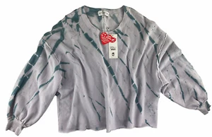 Wildfox Womens Olivia Sweatshirt Muse Spiral Dye Oversized Crop XL - Picture 1 of 3