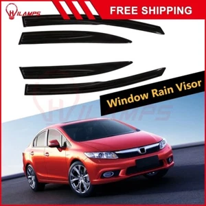 Window Visor Vent Rain Shades Guards Deflectors For 06-11 Honda Civic 1.8L Sedan - Bild 1 von 7