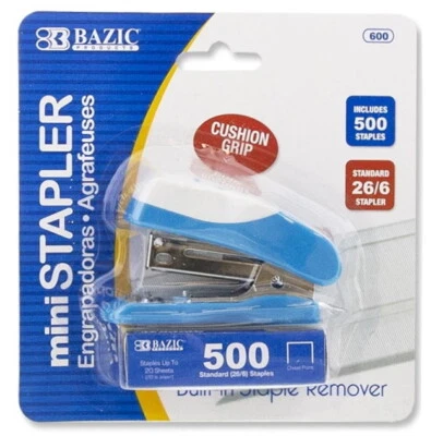 Mini Cushion Grip Standard Stapler (26/6) With 500 Ct Staples New Random Colors - Image 1 of 4