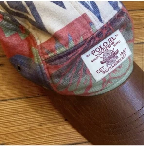 Polo Ralph Lauren Beacon Sportsman Hat Leather Aztec Southwestern RRL VtG Serape - Picture 1 of 3