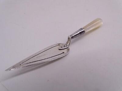 Antique Sterling Silver England Miniature Trowel Bookmark Mother Of Pearl Vtg • 16.01$