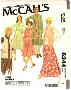 1970s McCall's Sewing Pattern Women's JACKET DRESS TOP SKIRT 6344 14-16-18 UNCUT - Picture 1 of 3