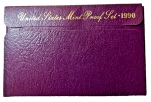 1990-S US Mint Proof Set 5 coins with original government packaging and COA - Picture 1 of 5