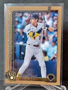 2025 Topps Baseball Series 1 Christian Yelich  #49 -Gold 0027/2025 Brewers-RM73 - Picture 1 of 2