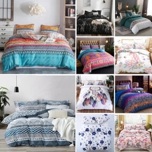 2025 New Soft Doona Duvet Quilt Cover Set Single Double Queen King Size Bed - Picture 1 of 43