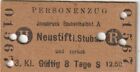 Fahrkarte Eisenbahn Personenzug Innsbruck Neustift im Stubaital Österreich 1933