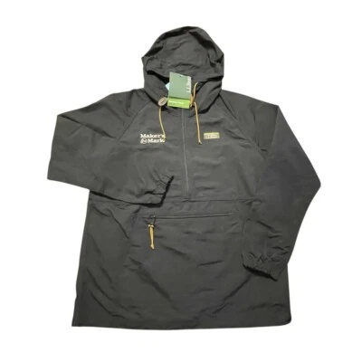 Jaqueta masculina LL Bean Anorack média preta com capuz 1/4 zíper marca uísque nova com etiquetas - Imagem 1 de 4