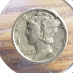 1943 Mercury 90% Silver 10c Dime #18 - Picture 1 of 2