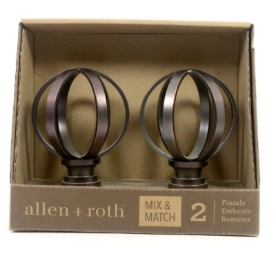 Allen & Roth, #0634454, bronce frotado con aceite, remates para varillas de 1" de diámetro Foto 1 de 4