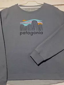 Patagonia Uprisal Cuello Redondo Mujer Grande Gris Pullover Suéter Sudadera Logo - Imagen 1 de 7