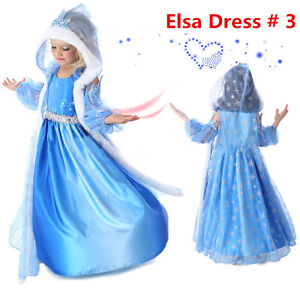 Princess Elsa Anna Role Cosplay Dress up Costume Dress for Girls Toddler 2-10 Y