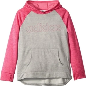 adidas Kids Girl's Color Block Hooded Sweatshirt Big Kids Magenta Small NEW B878 - Picture 1 of 2